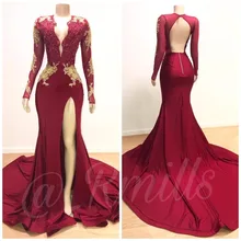 Gold Lace Sexy Backless Prom Dresses 2019 African Black Girls Long Vestido De Festa Formal Evening Gowns for Party Gowns Gold Lace Sexy Backless Prom Dresses 2019 African Black Girls Long Vestido De Festa Formal Evening Gowns for Party Gowns