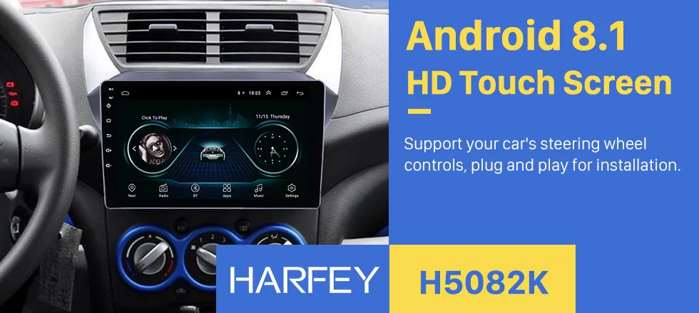 Harfey Android 8,1 HD сенсорный экран 9 "головное устройство для Suzuki alto 2009-2016 радио gps-навигатор USB Bluetooth SWC 3g WI-FI давления воздуха в шинах DAB + OBD2