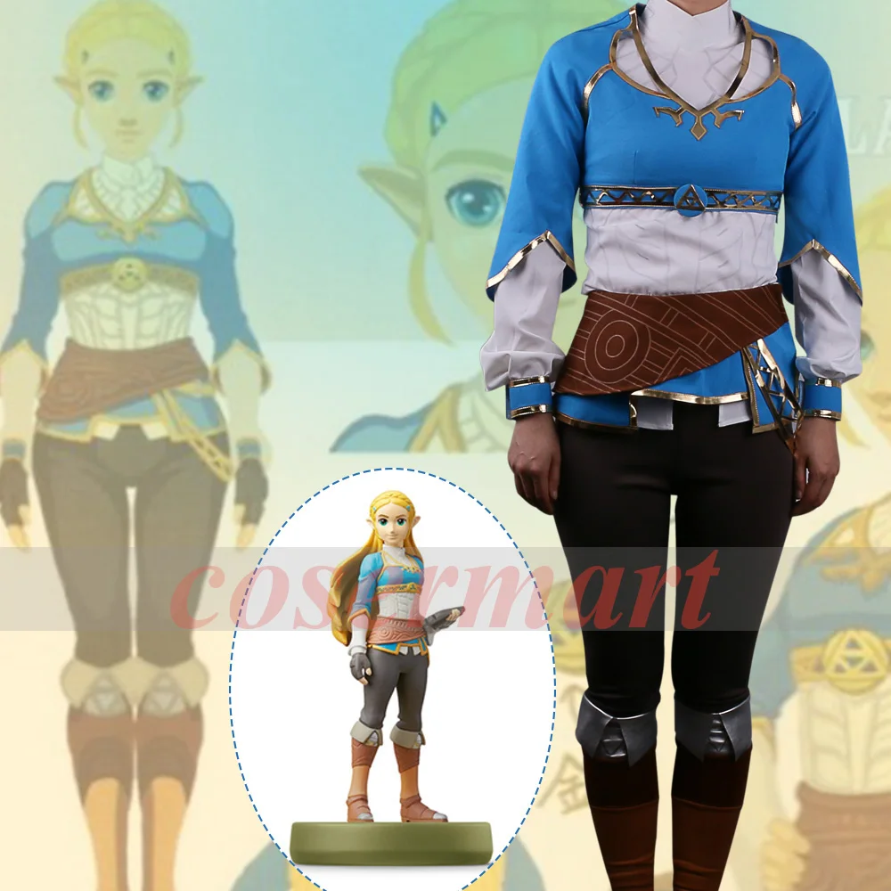 Hot Game The Legend of Zelda Twilight Princess Costume Suits Adult Women Dress t-shirt  Pants Halloween Party Prop (16)