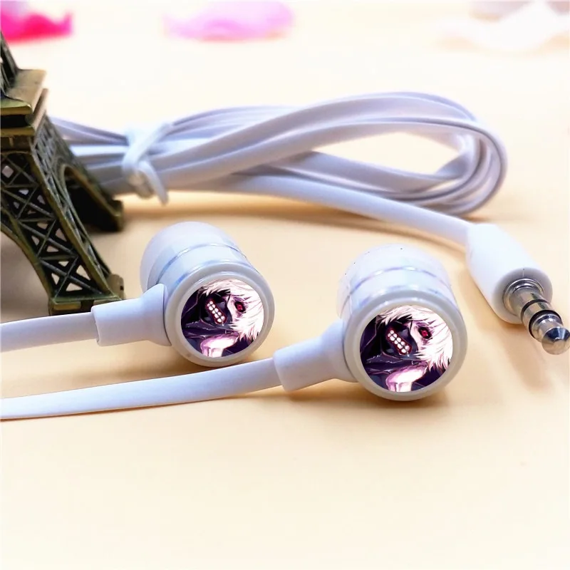 Anime Tokyo Ghoul Cartoon In ear Earphones 3 5mm Stereo Earbuds Microphone font b Phone b