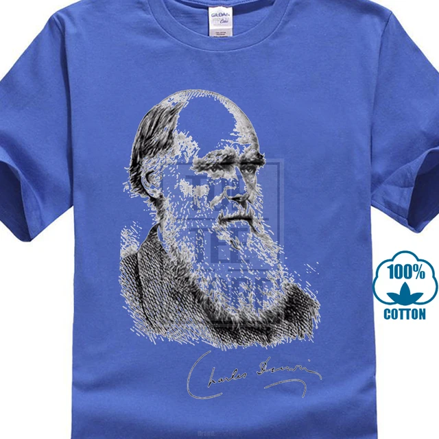 2017 Summer Men'S Brand Clothing O Neck Charles Darwin Portrait