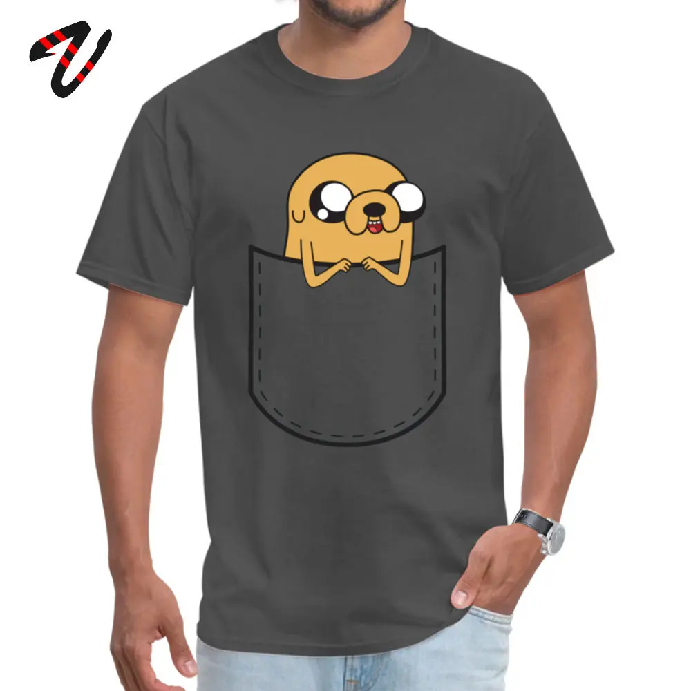 Adventure Time Pocket Jake Retro Men Top T-shirts O Neck Short Sleeve 100% Cotton Tops Shirts Normal Top T-shirts Adventure Time Pocket Jake 963 carbon