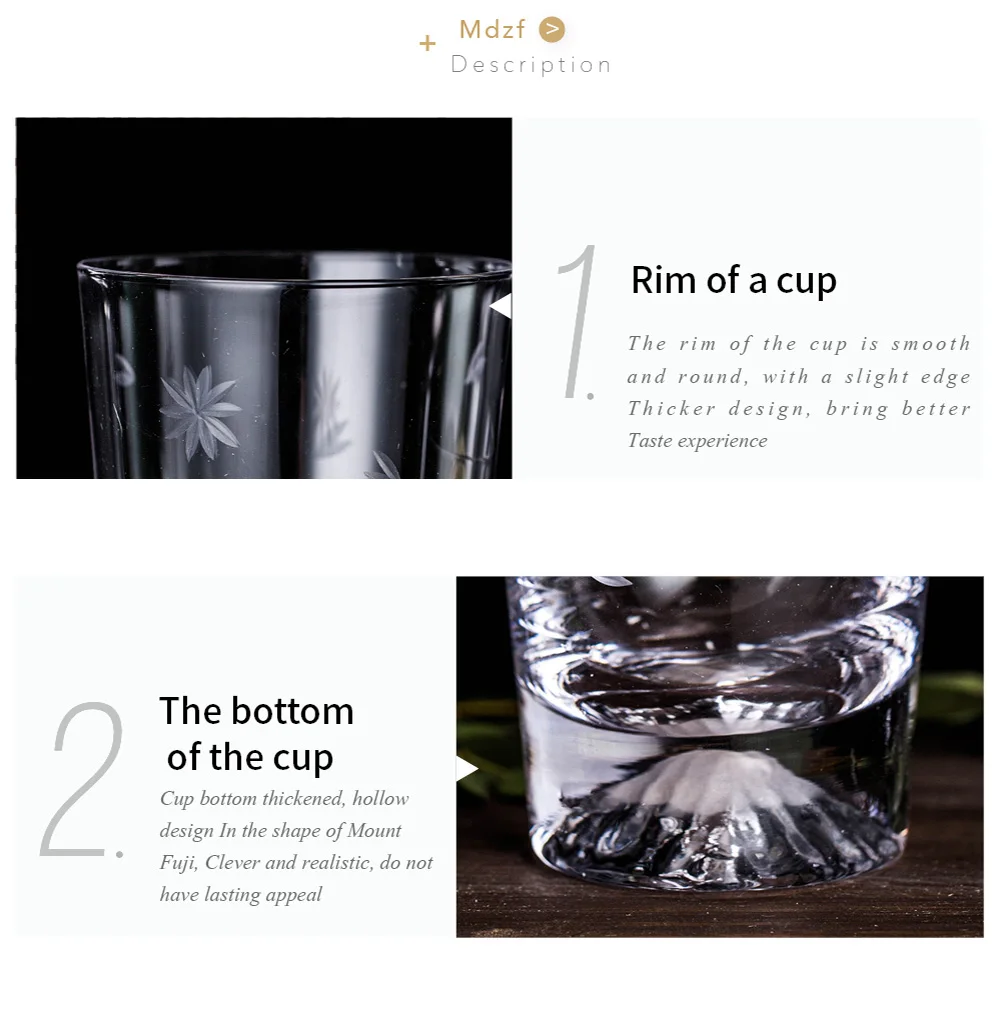 MDZF SWEETHOME Transparent Glass Cup Heat-resistant Durable Wine Whiskey Juice Milk Cup for Home Bar