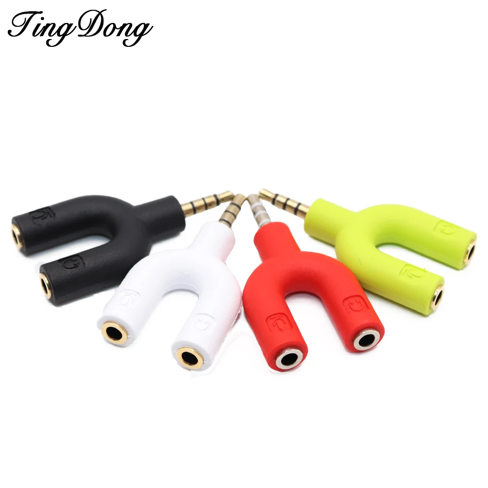 

Headset Adapter Kit U Shape 3.5mm Y Splitter for Audio Headphone for MIC Walkman/ iPod/ Portable CD / DVD player/ MP3 player