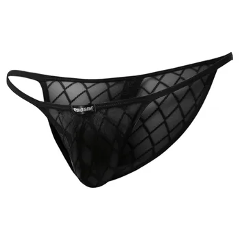 

Men's Sexy Mesh Grid Briefs New Thin Line Low Waist Soft Breathable Underwear Fashion Casual Underpants трусы мужские #S