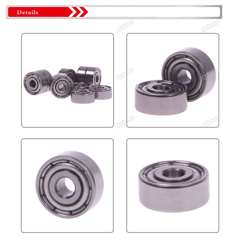 exportage New hot 10x Miniature Metal Double Shielded Deep Groove Metric Radial Ball Bearing
