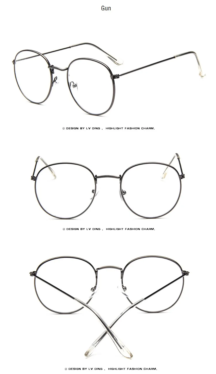Дизайнер, женские и мужские очки, оптическая оправа, металлическая круглая оправа, очки с прозрачными линзами, черные, серебристые, Золотые очки для глаз, Oculos De