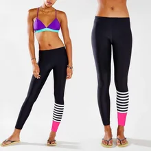 2018 Summer Women Sportswear Sporting Legging Clothing Skinny High Elastic Leggings Black White Striped Pants