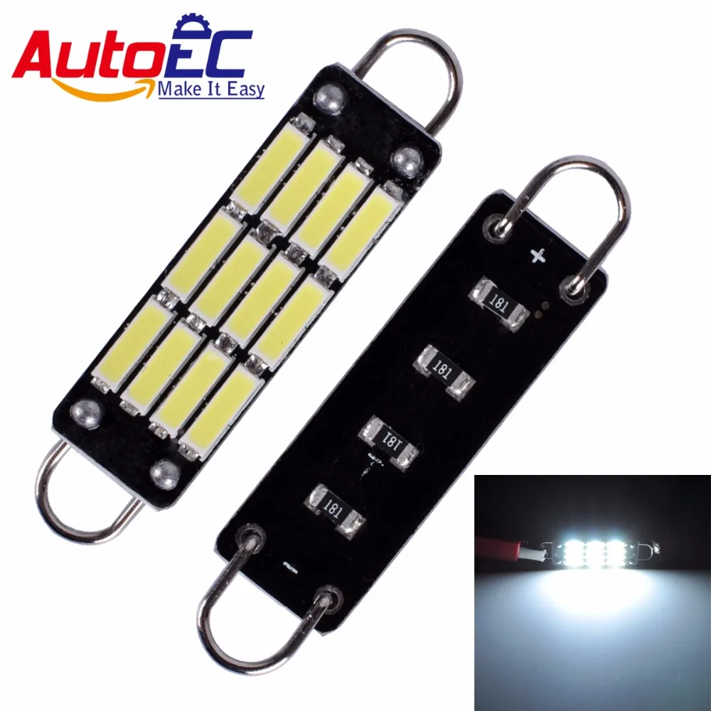 AutoEC 4x светодиодный 44 мм с жесткой петлей 561 562 567 7020 12 SMD светильник для салона автомобиля, купол багажника, светодиодный светильник для двери автомобиля# LK143