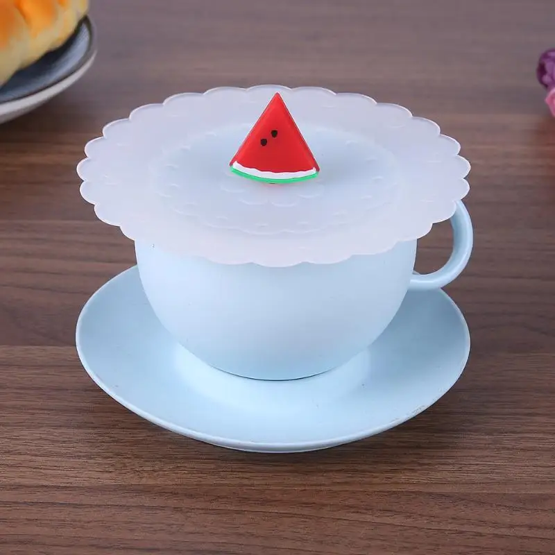 Reusable Leakproof Coffee Tea Cup Lid Cartoon Watermelon Anti dust ...
