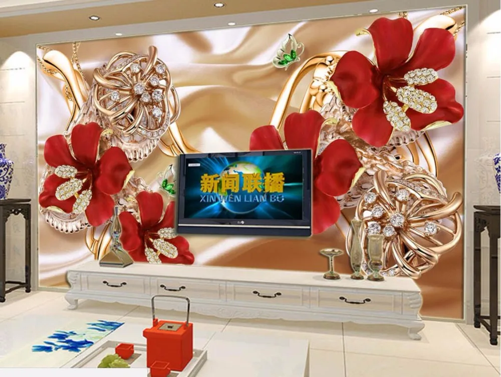 Beibehang пользовательские фото обои стерео поверхности росписи 3d богатые ювелирные изделия цветы ТВ фон обои papel де parede 3d