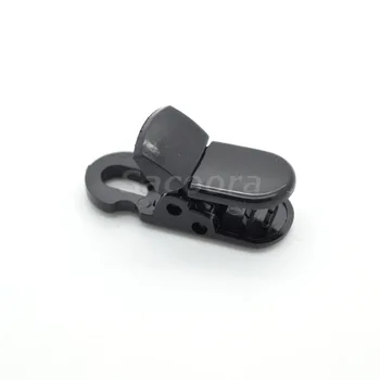 

120pcs/pack Pack 7*5mm Hole Plastic ID Card Name Tag Holder Badge Clip Black For Cord Lanyard