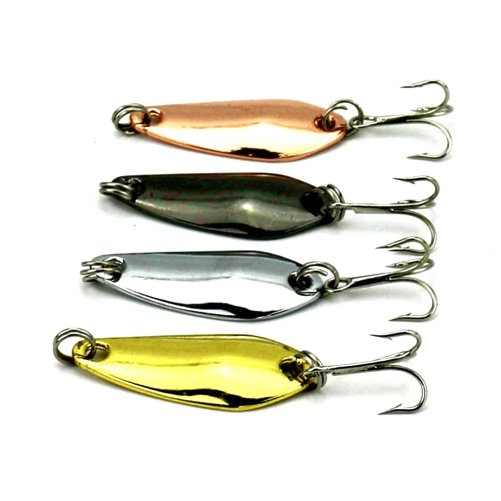 1PC Metal Spoon Lure 3.7g Metal Bass Baits Spinner Fishing Lure 8 Hook