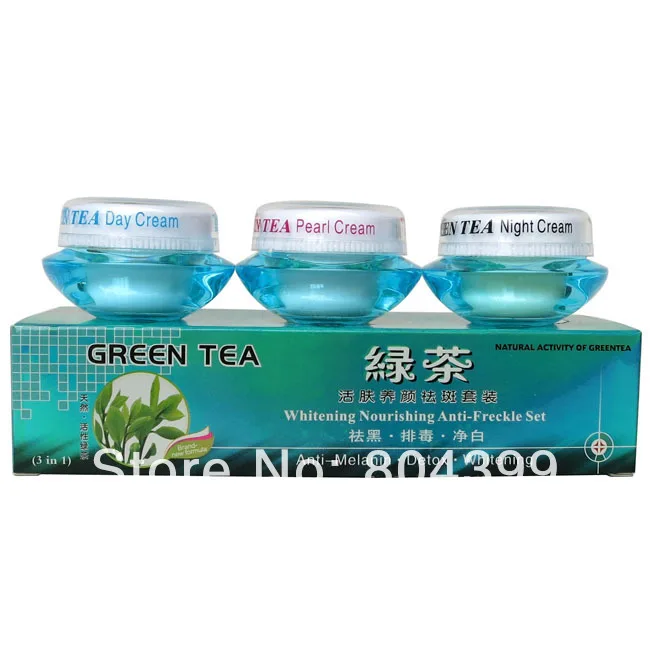 FEIQUE Green tea whitening nourishing anti freckle set whitening cream