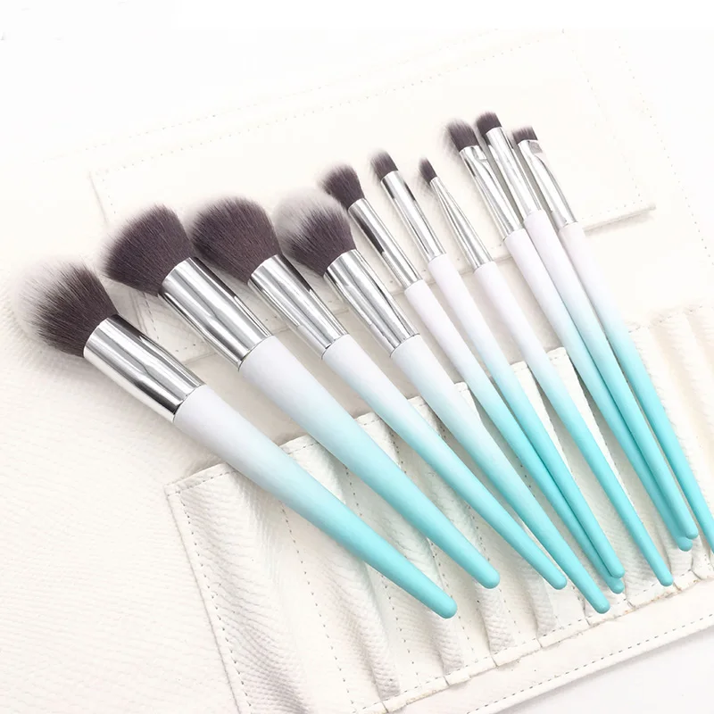 

AiceBeu 10pcs Eyeshadow Makeup Brushes Set Pro Eye Shadow Blending Blue Make Up Brushes Soft Synthetic Hair With Bag Drop Ship