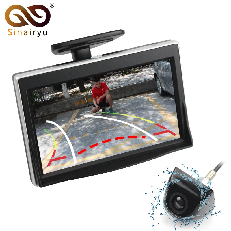 

5 Inch Car TFT LCD Screen Display Monitor Trajectory + Rear View Camera Reverse Backup Vehicle Camera Dynamic Guide Line