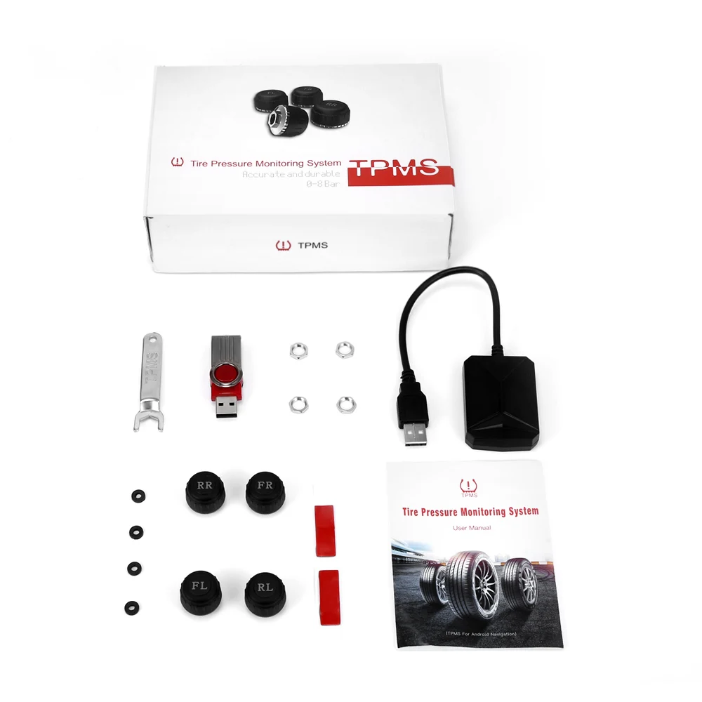 CST -TY06 Tire Pressure Alarm Digital Display USB Powerful TPMS Systems Tire Pressure Monitoring System With 4 External Sensors CST -TY06 Tire Pressure Alarm Digital Display USB Powerful TPMS Systems Tire Pressure Monitoring System With 4 External Sensors