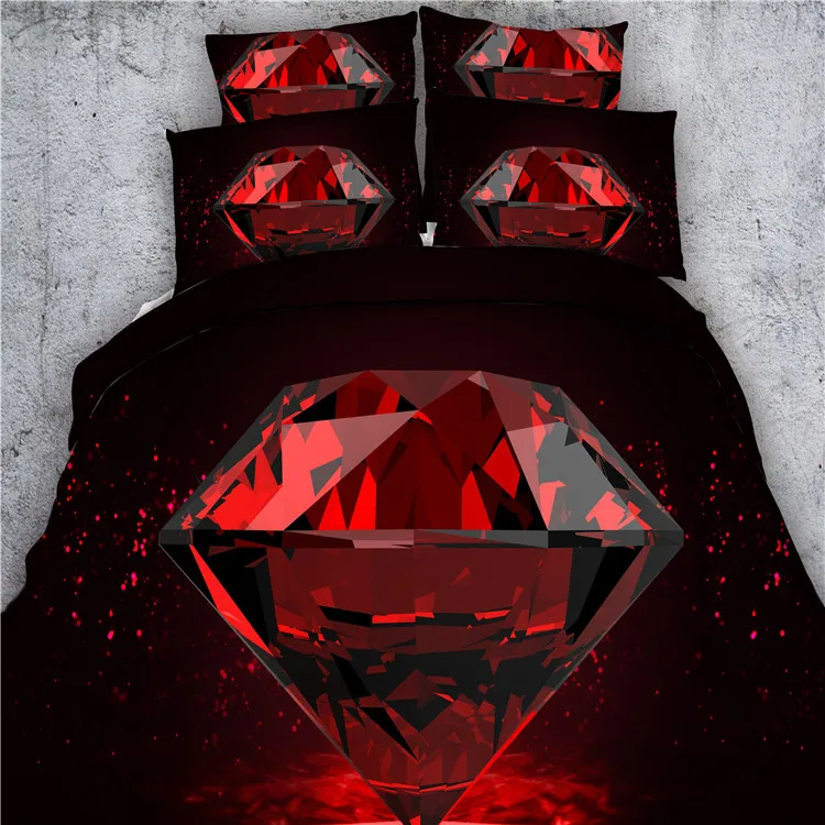 3D moon& red diamond 5 шт хлопок постельных принадлежностей с одеялом Твин/Полный/королева/король/супер Король Размер через UPS