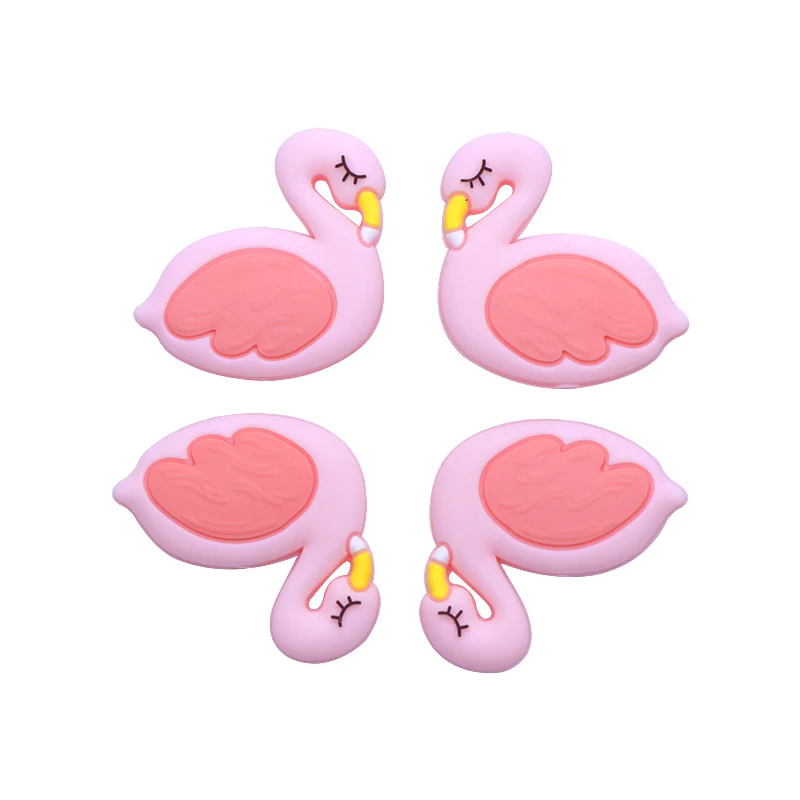 BOBO. BOX 3 шт. Фламинго силиконовый бисер ребенок прорезывание зубов кольца для изготовления пищевого силикона перле Жевать Ожерелье прорезывание зубов игрушки аксессуары
