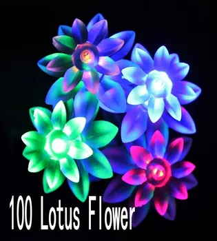 

100 LED Lotus Flower Lighting Decoration for House Christmas Garden Party Patio Lawn Fence Holiday and Festival Celebration