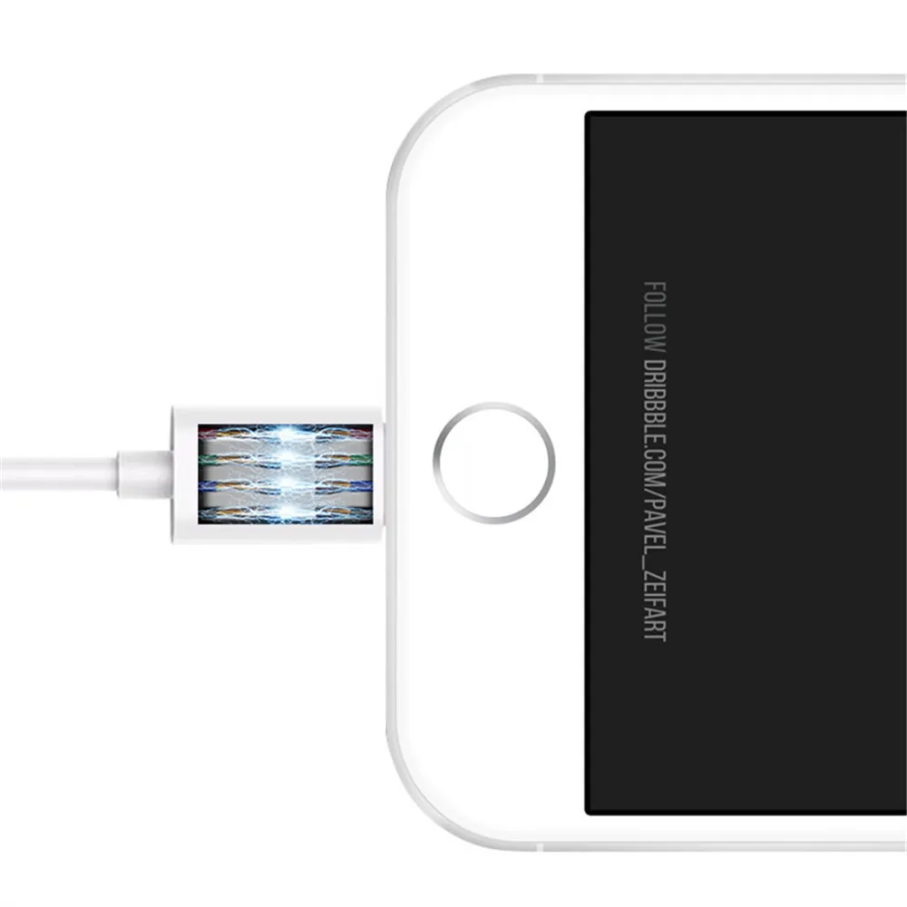 2 в 1 двойной адаптер Lightning для зарядки аудиоадаптер iPhone 8 7 Plus 10 X разветвитель