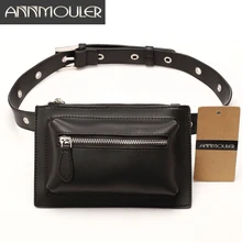 Annmouler брендовая Дизайнерская Женская поясная сумка из искусственной кожи, сумка на пояс, одноцветная сумка для телефона, качественная поясная сумка, регулируемая поясная сумка