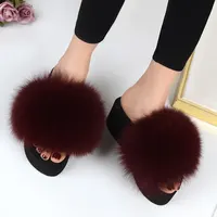 25 Colors Women's Furry Slippers Ladies Cute Plush Fox Hair Fluffy Slippers Women's Fur Slippers Summer Warm Slippers for Women - Image 3