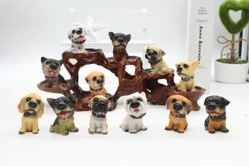 

flower pattern Foo dog Lion Arts Crafts decoration Gifts Synthetic resin 12 dog Home Furnishing creative car Birthday decoration