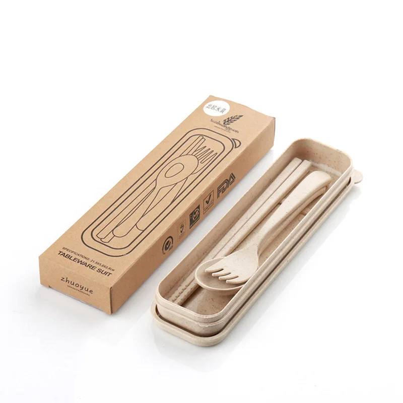 

Portable Dinnerware Set Stainless Steel Tableware With Box For Kid Travel Picnic Cutlery Dinner Set Kitchen Accessories