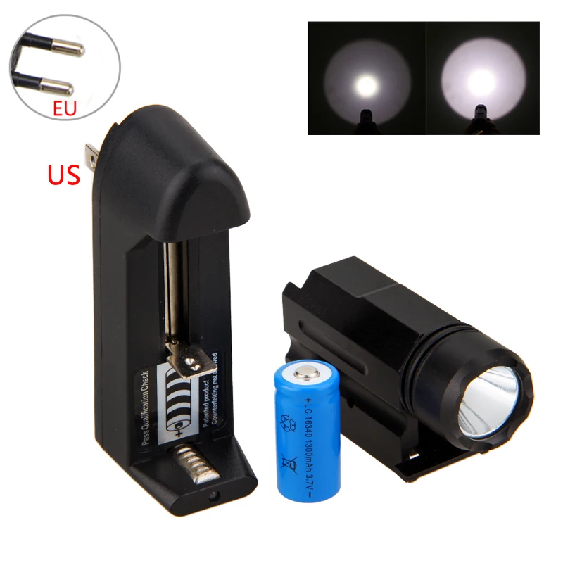 Luz com Weaver Luz + Bateria Caça Picatinny Montar Arma 3 Modos Tático Tocha Carregador 3000lm Xpe q5 Led 8 High Quality Esporte e Lazer