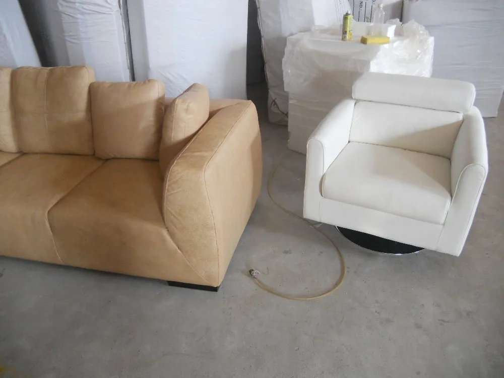 Antique European concise style Creative genuine leather chair single living room sofa chairs headrest functional swivel chair Antique European concise style Creative genuine leather chair single living room sofa chairs headrest functional swivel chair
