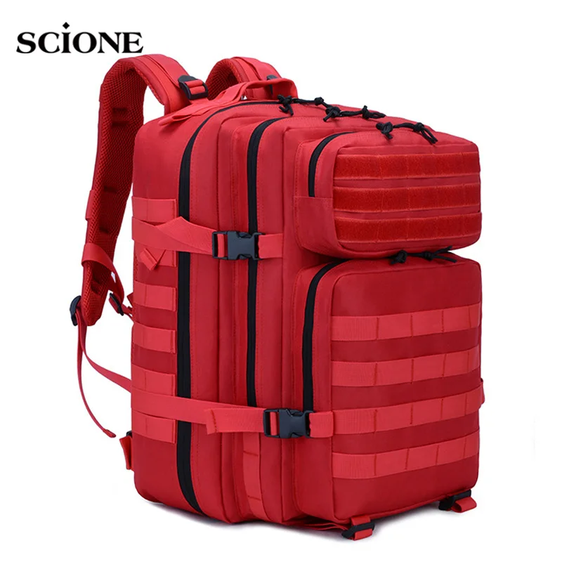45L Large Capacity Military Backpack Tactical Rucksack Men Camping Bag for Travel Mountaineering Hi