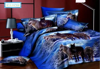 

BEST.WENSD Animal Bed linen 3d Tiger wolf bear duvet cover bedding sets,Home textiles 3/4pc bed sheet bedspreads dekbedovertrek