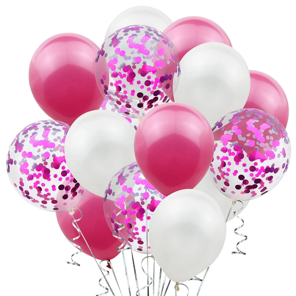 YORIWOO 15 шт. Baloons шары на день рождения латексные с конфетти свадебное украшение