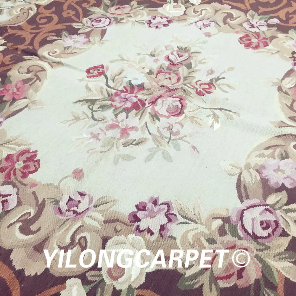 Yilong 8'x10' высококачественный Aubusson французский дизайн Новая Зеландия шерсть ручной работы ковер из обюссона(Au14-8x10