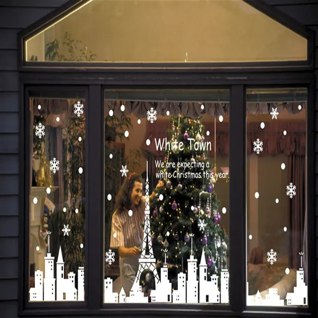 glass window decorations old christmas snowflake city tower night stores window stickers glass ornament decal home decorations vinyl wall glass window decorations old christmas snowflake city tower night stores window stickers glass ornament decal home decorations vinyl wall
