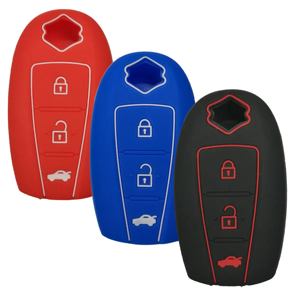 3 Buttons Silicone Remote Key Fob Cover Case Jacket Holder For Suzuki Swift Kizashi SX4 S Cross