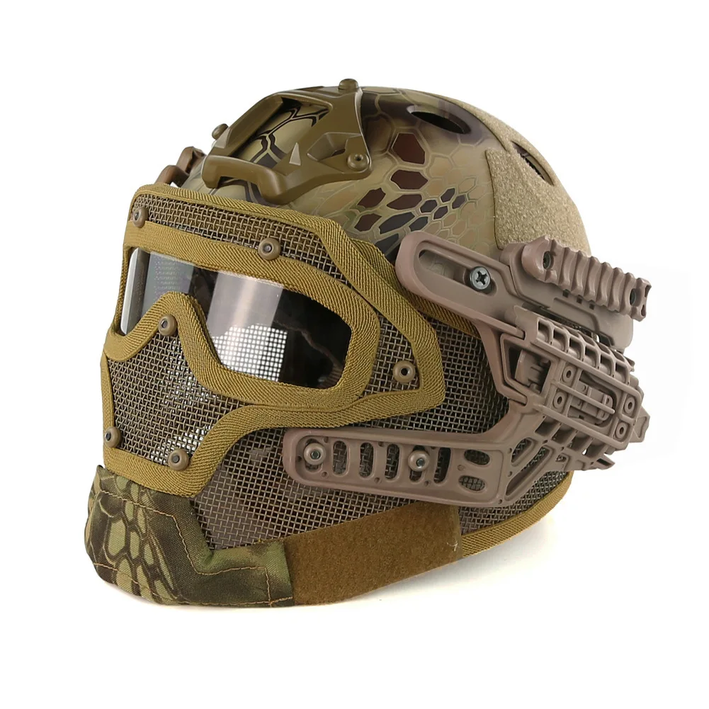 Тактический Шлем BJ PJ MH ABS маска с очками для военных для страйкбола армейский военная игра Пейнтбол Мотоцикл Велоспорт охота