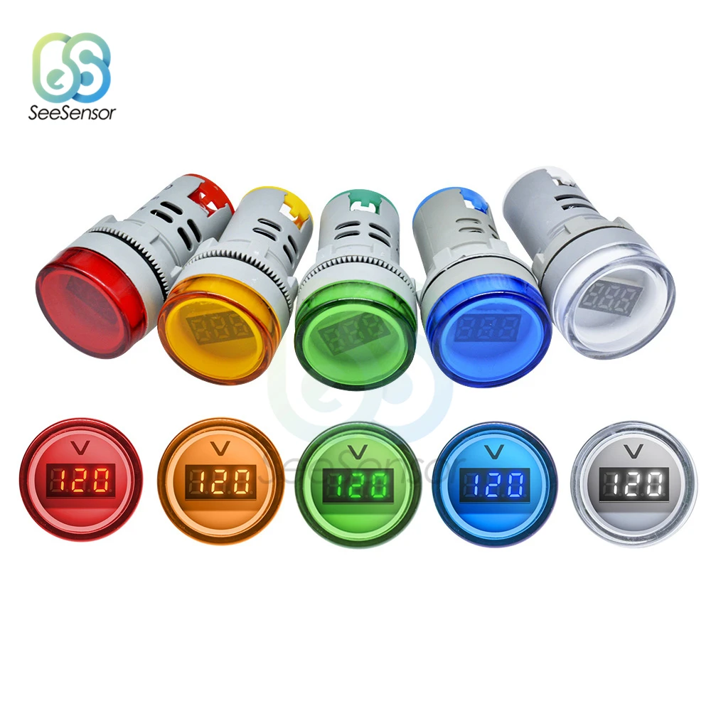 

AC 60-500V LED Digital Display Voltmeter Volt Voltage Meter Indicator Signal Lamp Lights Tester