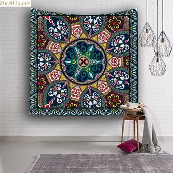 

DeMissir Floweral Tapestry Colored Printed Decorative Mandala Tapestry Indian 130cmx150cm 150cmx210cm Boho Wall Carpet