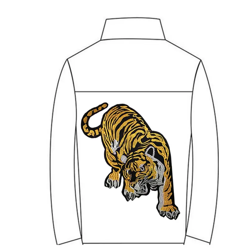 

New Embroidered Tiger Large Cloth Stickers Coat Jacket Cool Decoration Clothing Accessories DIY Modified Labeling