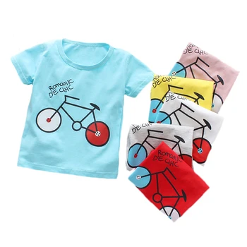 

Summer Clothing Baby Boy T Shirts Bicycle Pattern T-shirt Short Sleeve T-Shirts Cotton Baby Boy Clothes
