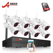 ANRAN система безопасности наблюдения P2P HD 8CH wifi NVR День Ночь Открытый водонепроницаемый 36 ИК ip-камера 1080P Беспроводная система HDD