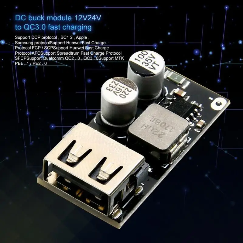 QC3.0 QC2.0 USB DC понижающий преобразователь для зарядки модуль 6 32 в 9 12 В 24 Быстрого