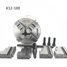 4″ 100mm 4 Jaw CNC Lathe Chuck Self-Centering K12-100 K12 100 Hardened Steel for Drilling Milling Machine