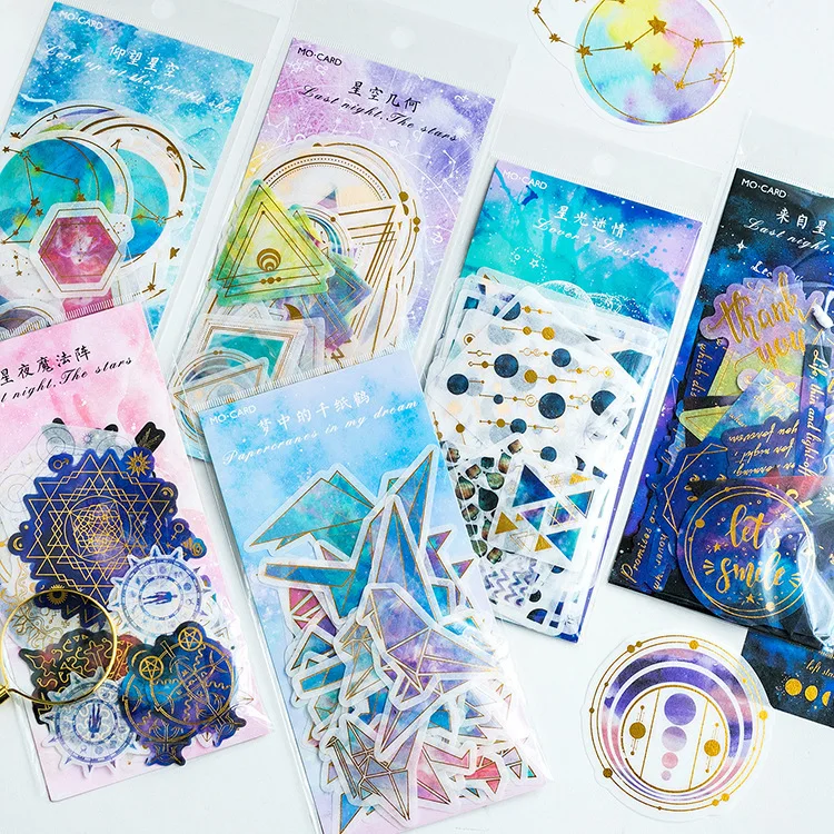 

Fancy Stationery Last Night Stars Series Gilding Sticker Pack Magical Circle Array Diary Album DIY Decoration Stickers Kids Gift