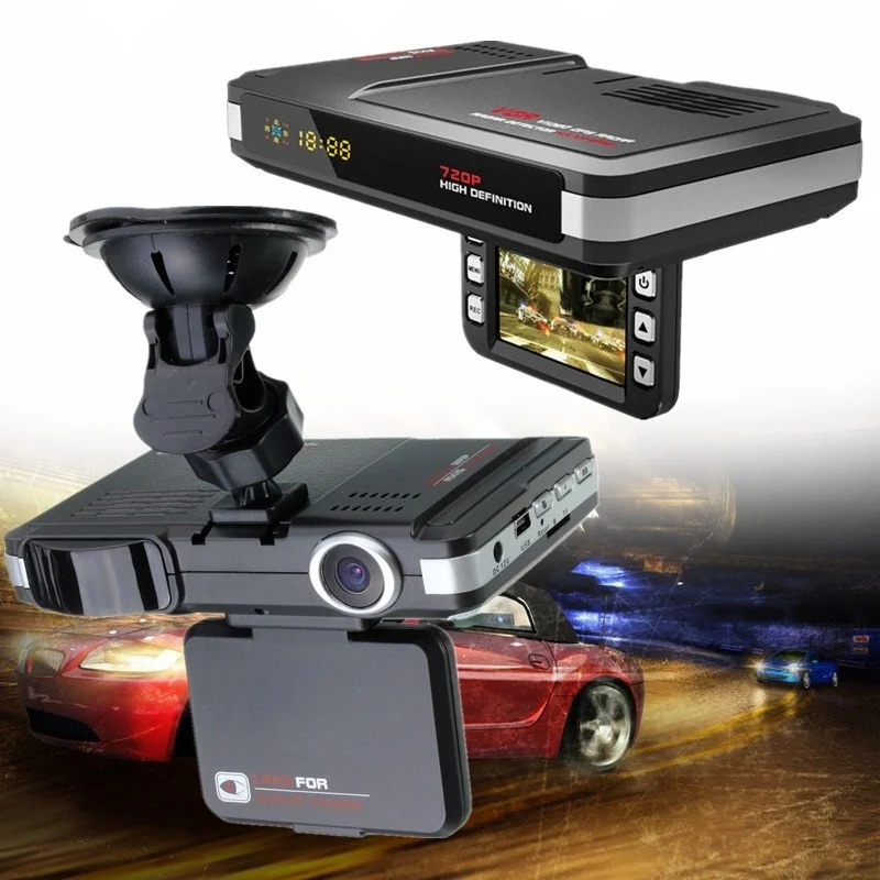Автомобильный видеорегистратор с ЖК-дисплеем Радар лазерный детектор скорости Автомобильная Камера Английский Русский дорожный сигнал