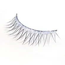 2 пары блеск газа Ресницы, серебристый ресниц для красоты макияж, Премиум Сияющий ресницы ES-04