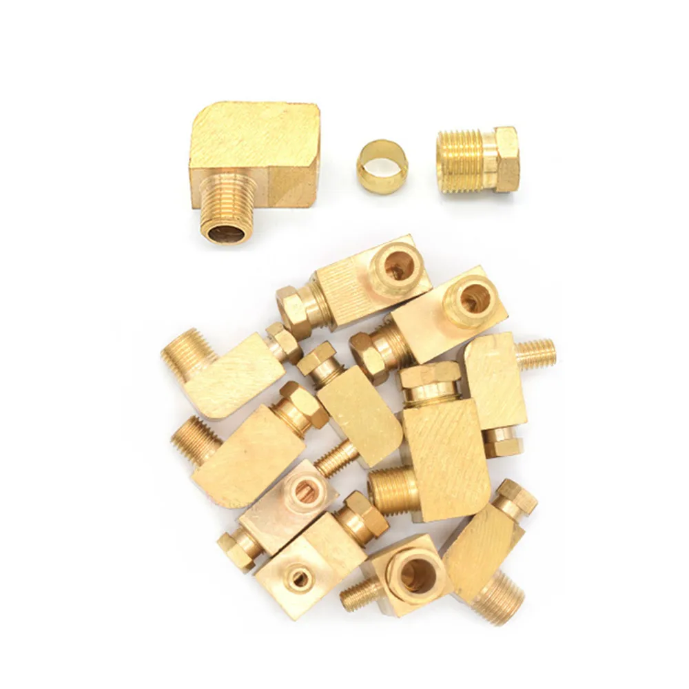 

Machine tool lubrication Brass oil Pipe Fitting 4 6 8mm OD Tube Compression Ferrule Tube Compression Fitting Connector adapter