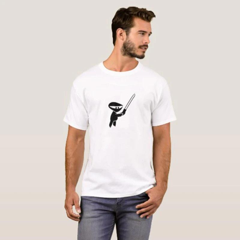 T Shirt Men Harajuku T-shirt Tops Plus Size  Cotton TShirt Ninja Cool Funny Graphic Tees Short Sleeve White T-shirt Xs-XXXLl